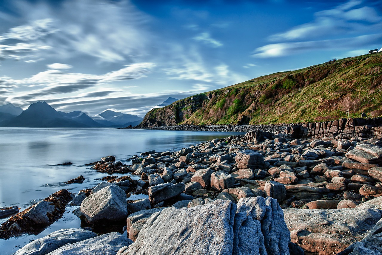Image - coast beach rock stones sky
