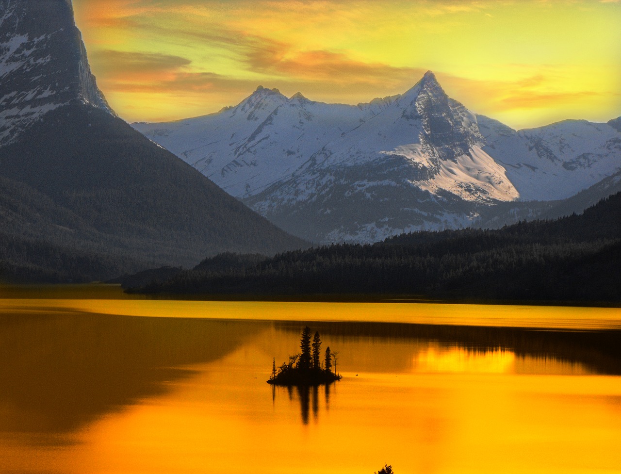 Image - alaska nature water landscape snow