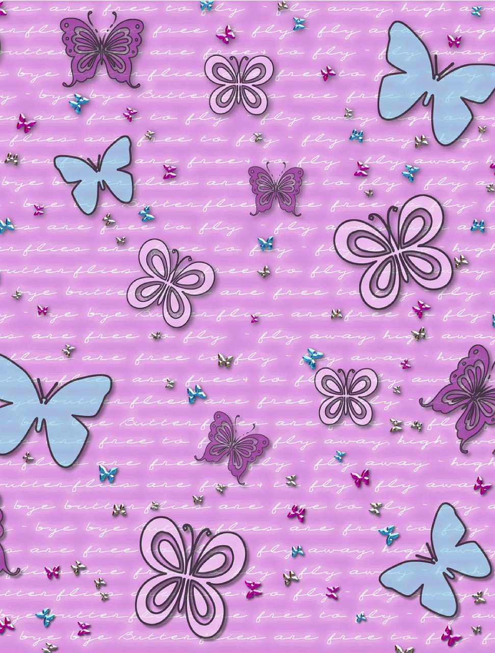 Image - butterflies background purple