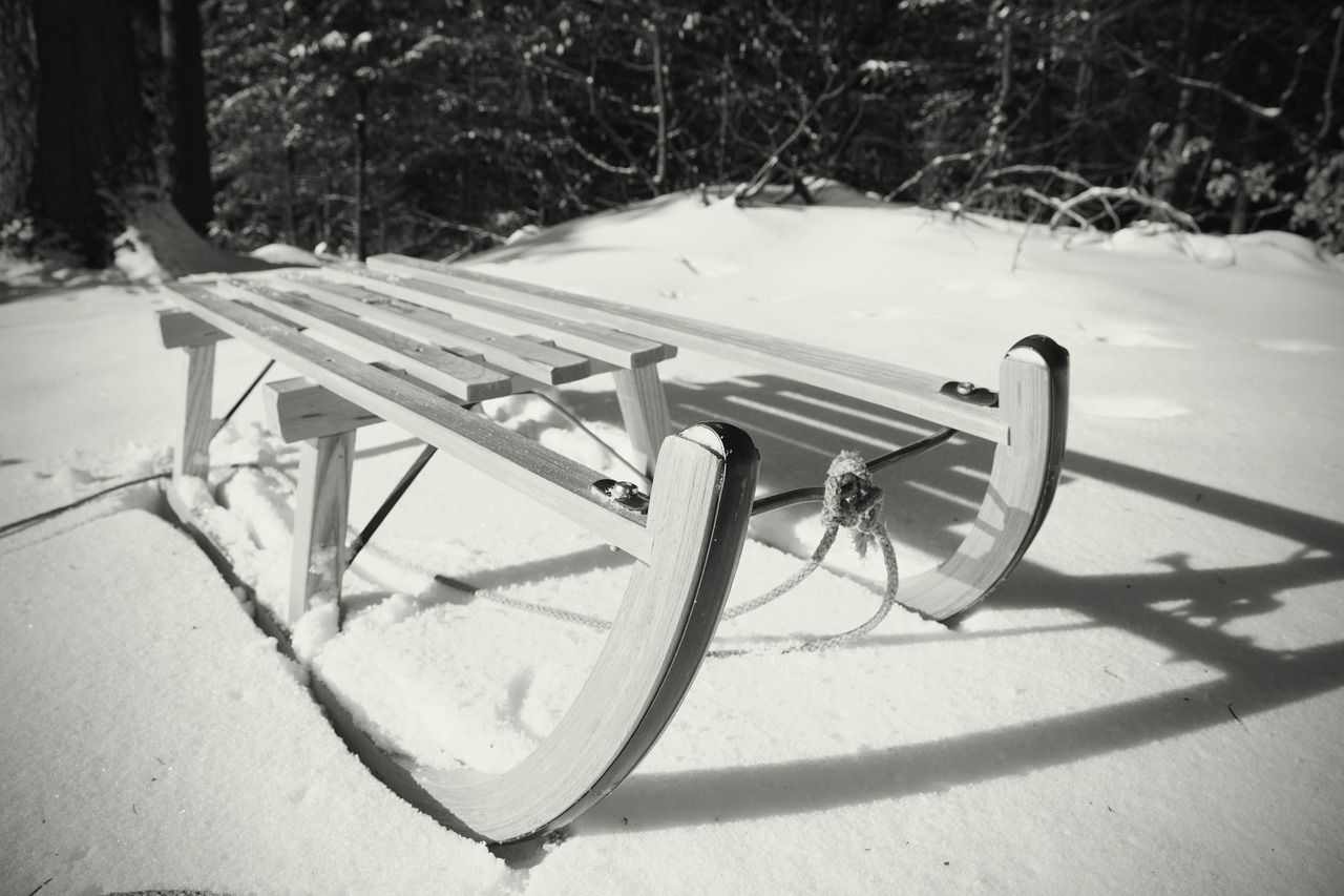 Image - slide winter snow wooden sled cold