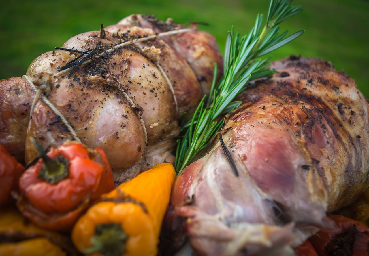 Image - lamb meat rosemary food meal