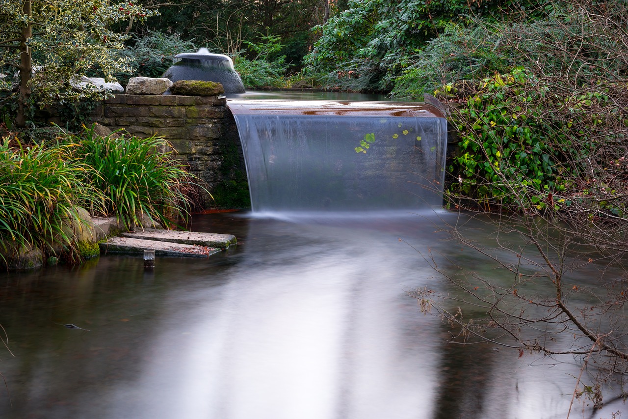 Image - waterfall flow pond japanese garden