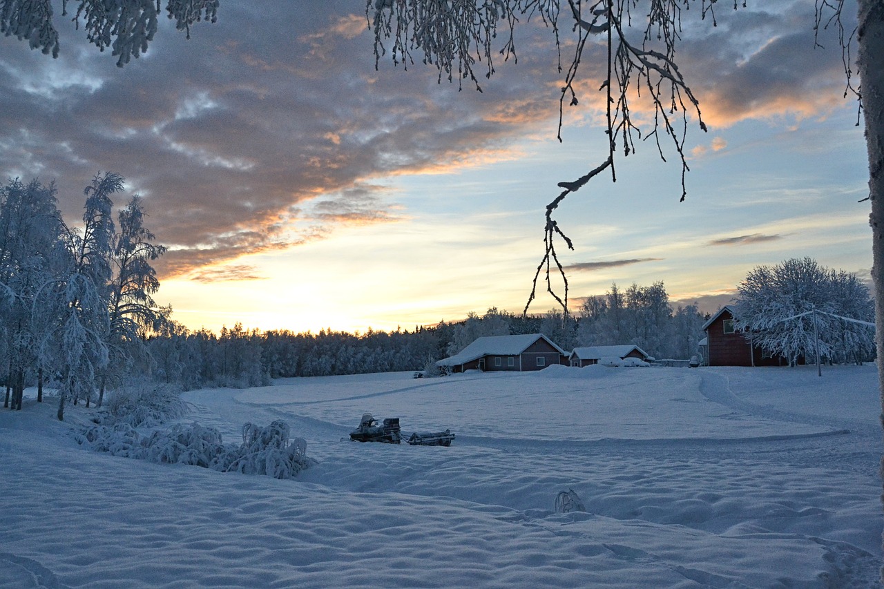 Image - lapland sweden sunset wintry