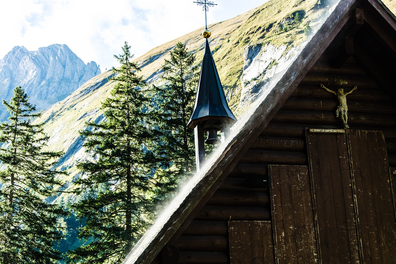 Image - wooden church mountains nature