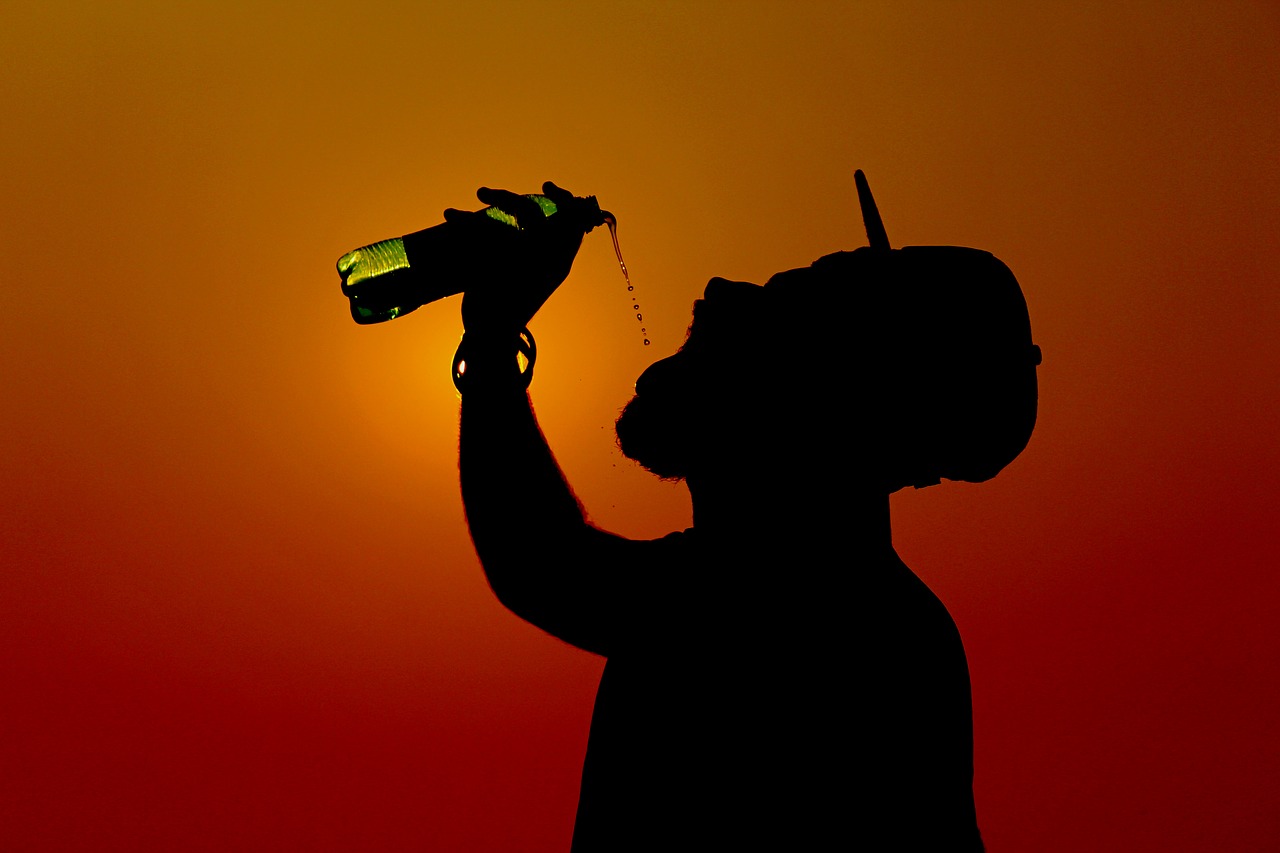 Image - silhouette bottle droplets cap