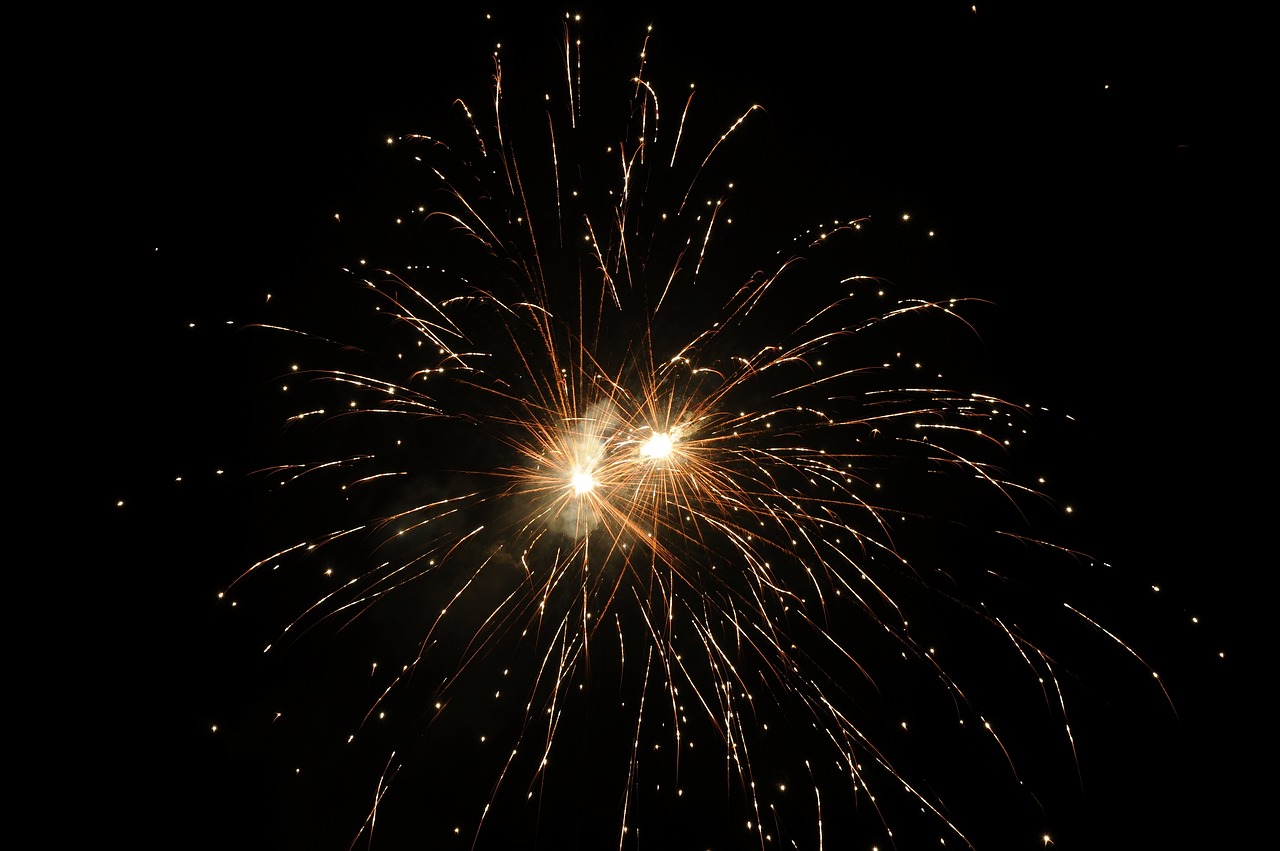 Image - fireworks light heaven dark