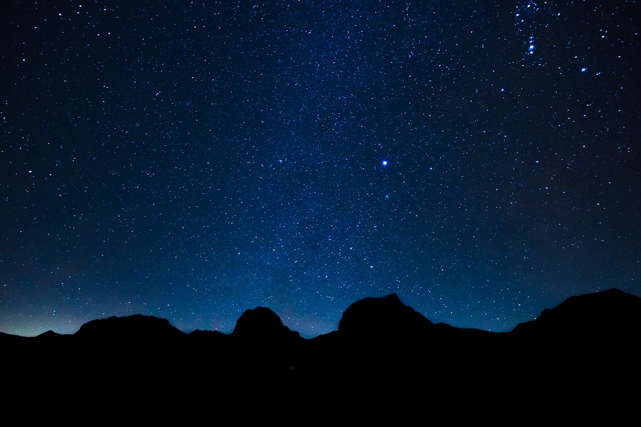 Image - starry sky star mountains