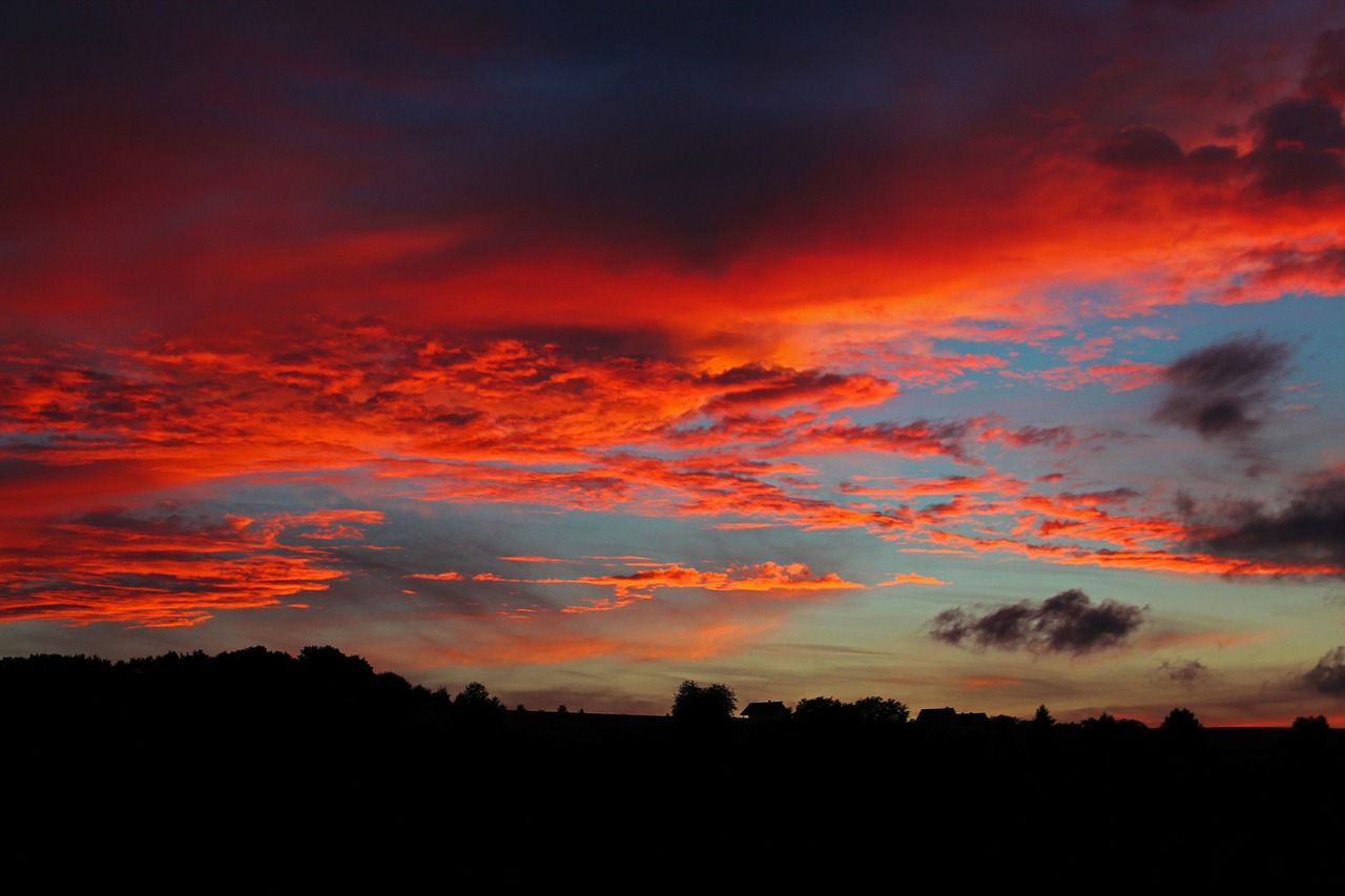 Image - sunset clouds afterglow