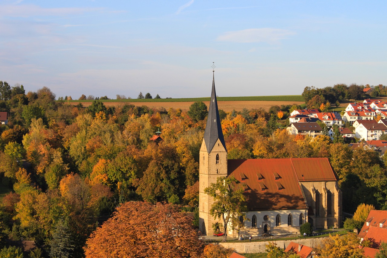 Image - marbach autumn landscape church