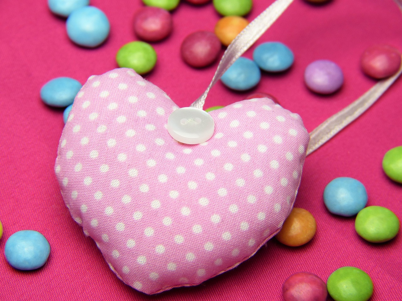 Image - heart fabric pink smarties love