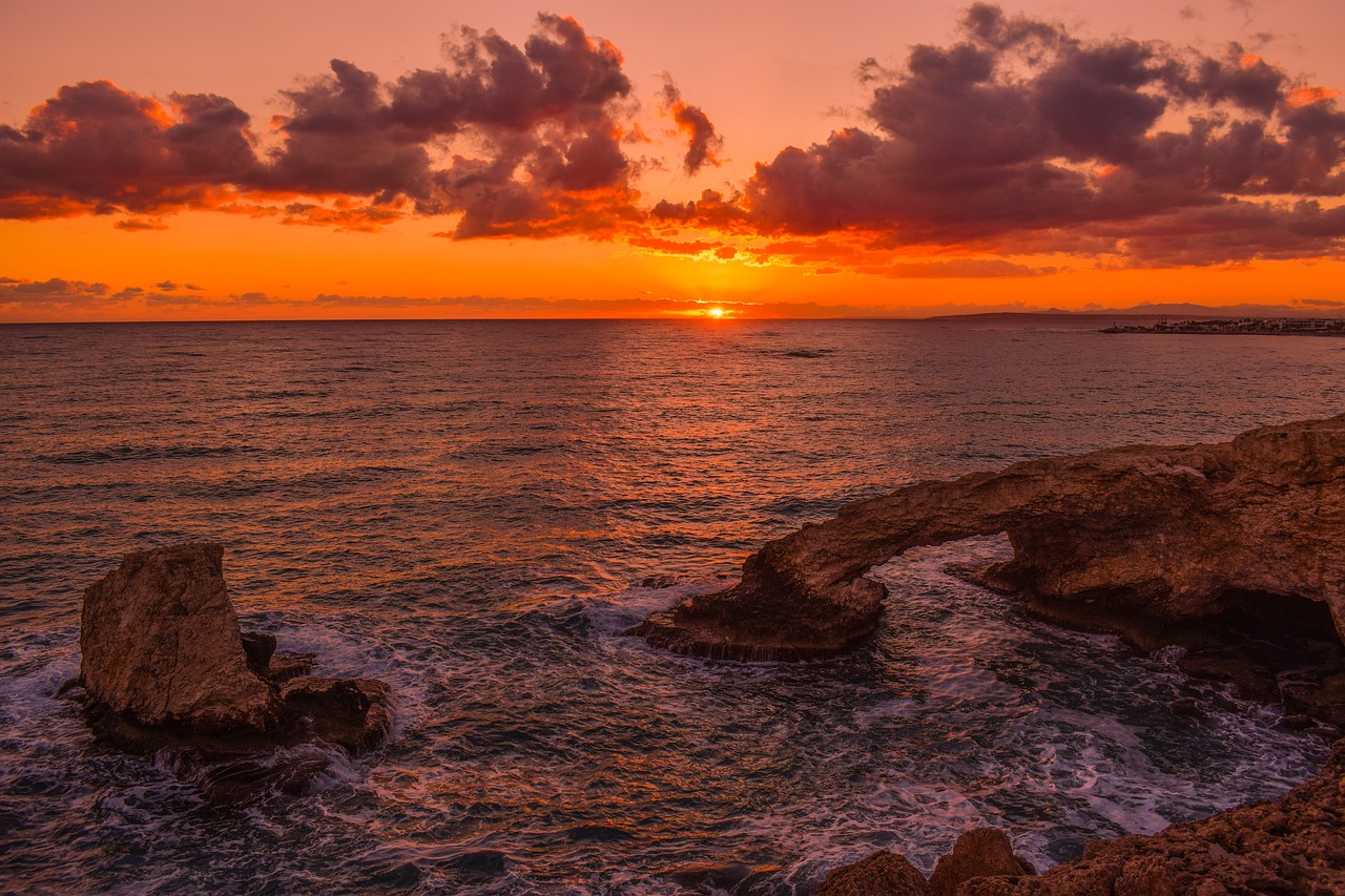 Image - sunset rocky coast sea nature