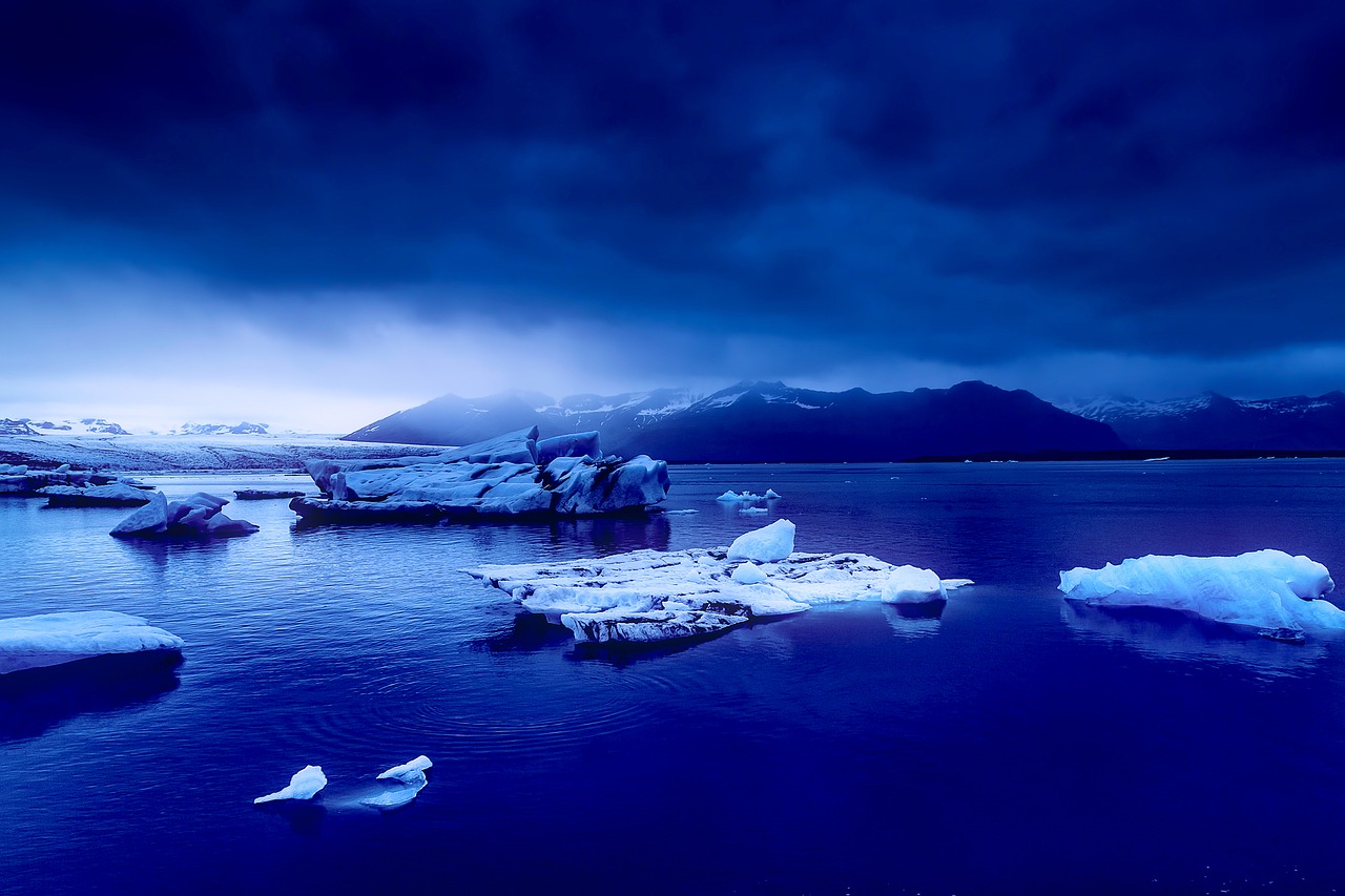 Image - iceland blue sunset dusk sky