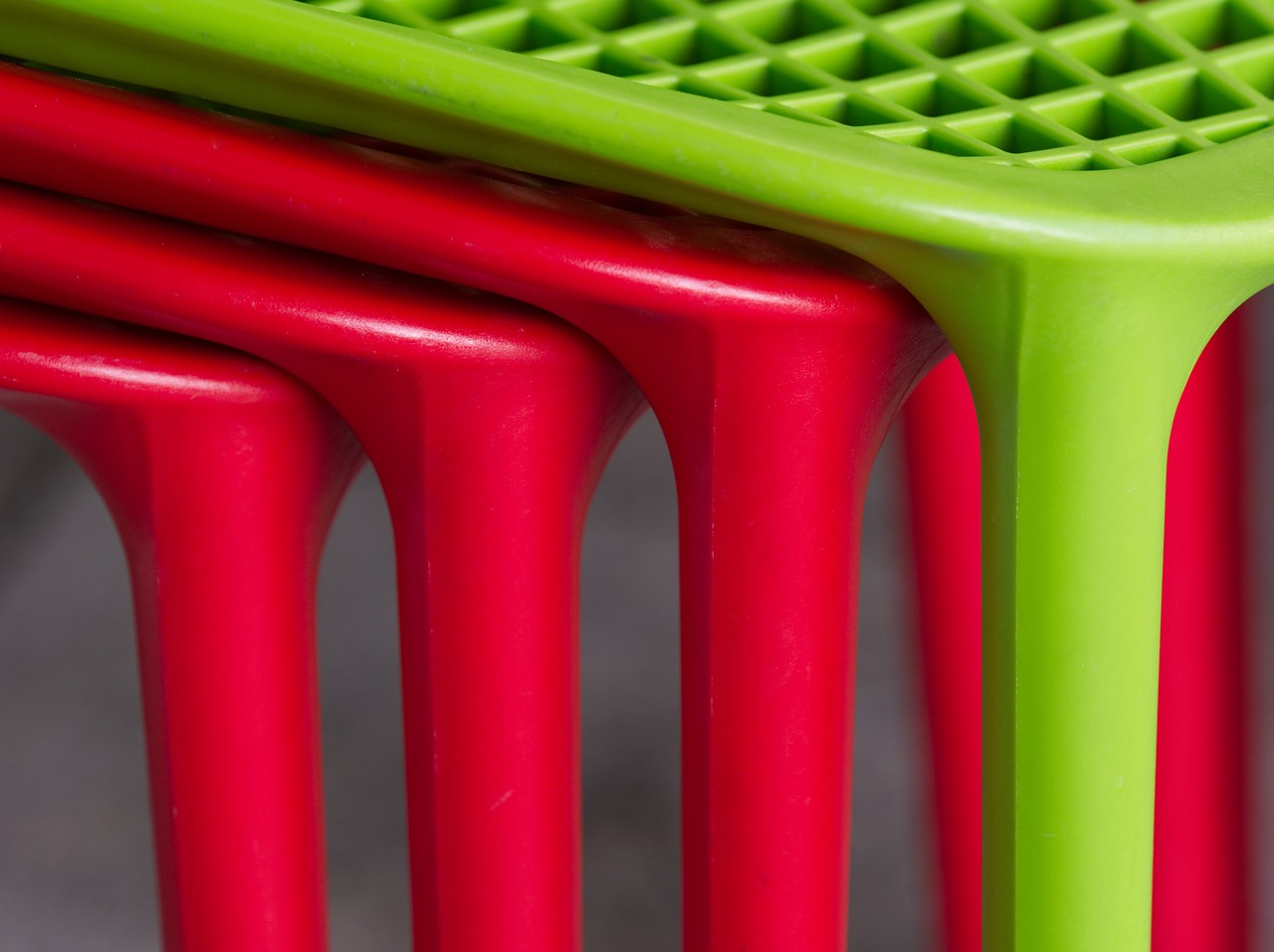 Image - chair stack red green plastic