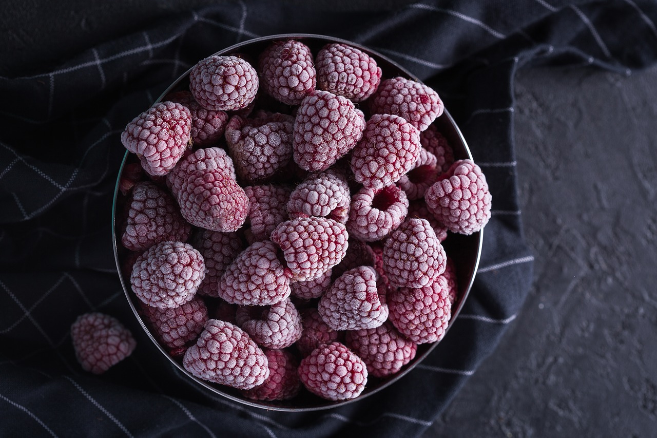 Image - raspberry berry frozen berries