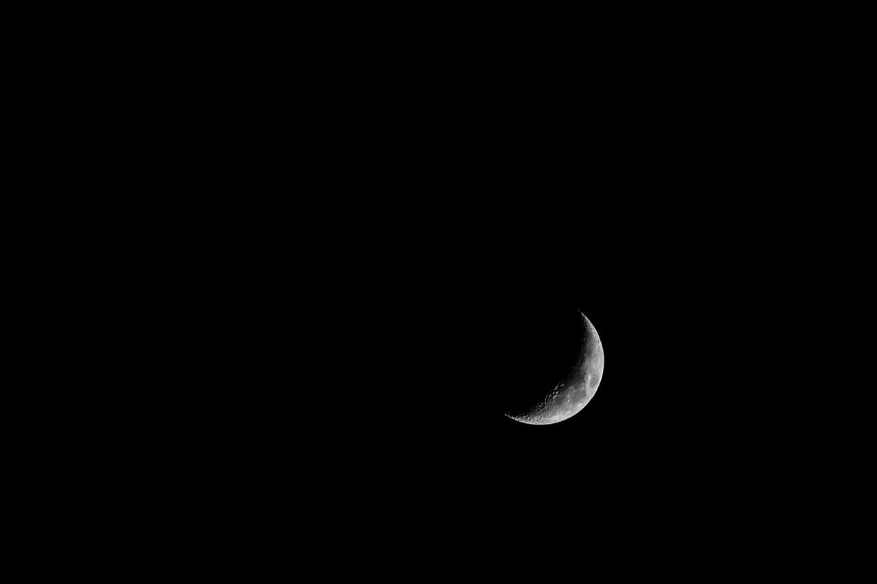 Image - moon night space crescent sky