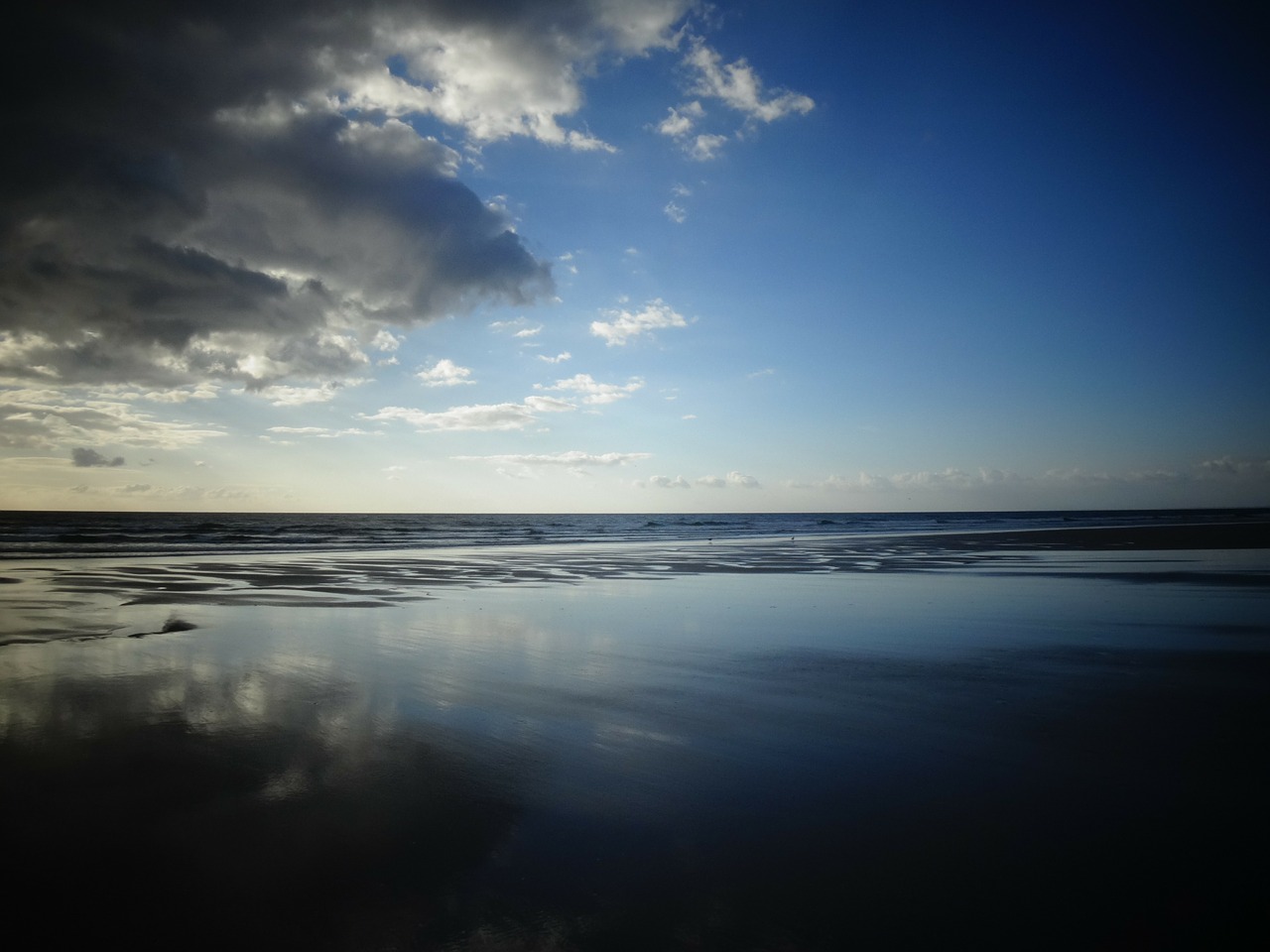 Image - brittany beach sand clouds sea