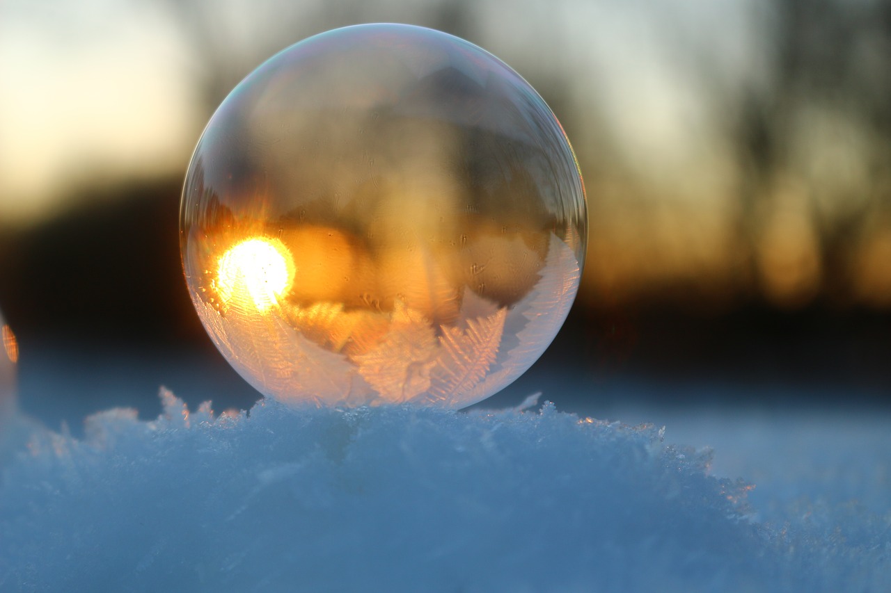 Image - soap bubble snow frost winter cold