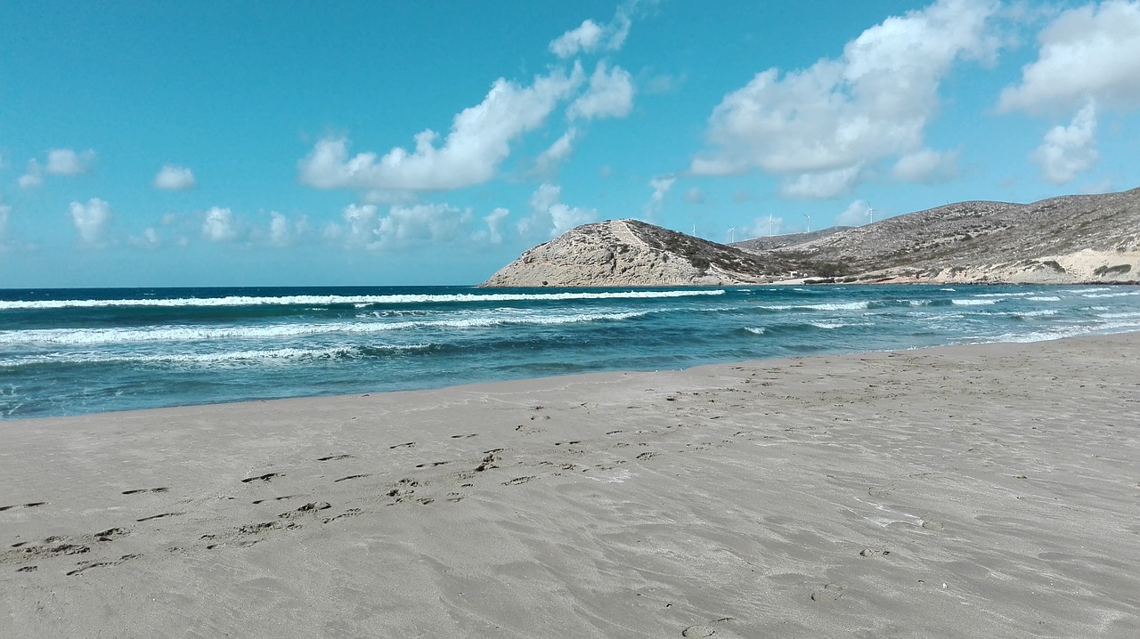 Image - beach wave sea rhodes greece blue