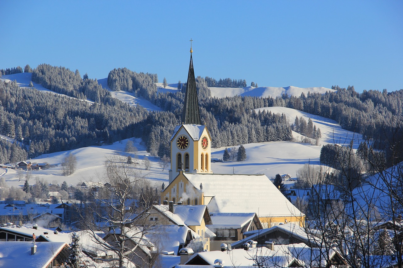 Image - oberstaufen town view church winter