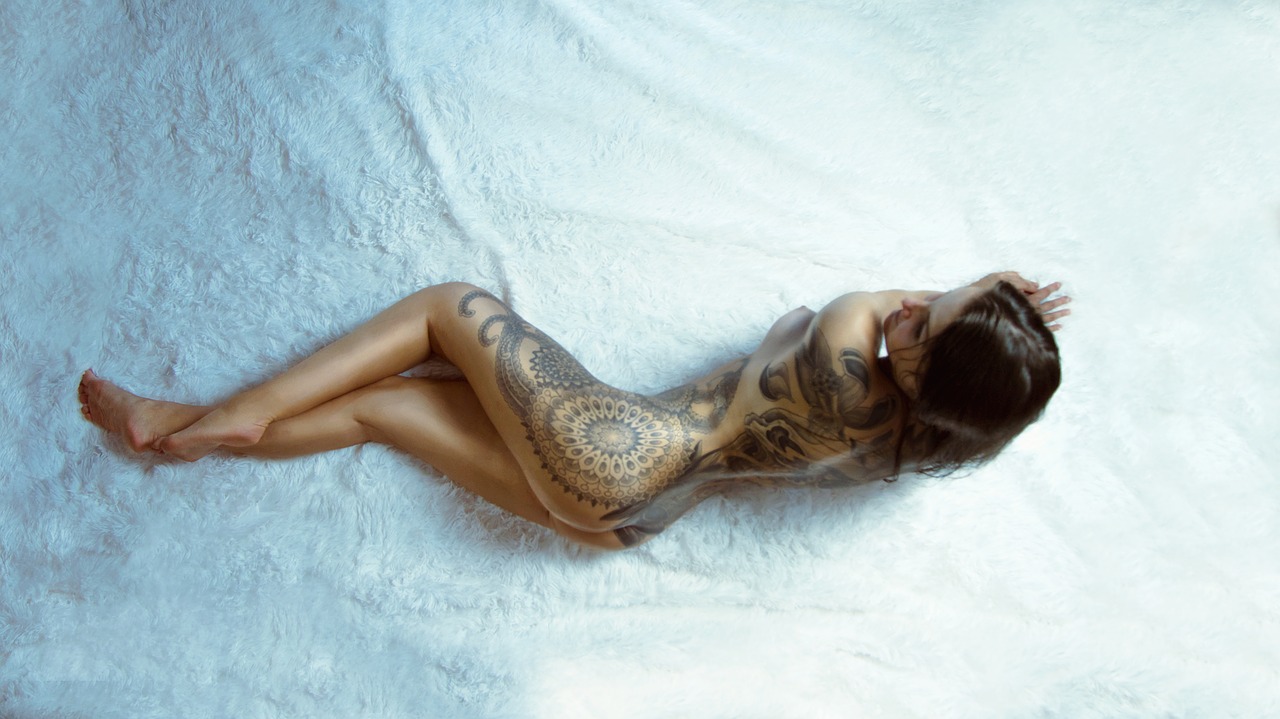 Image - girl tattoo naked nude bright