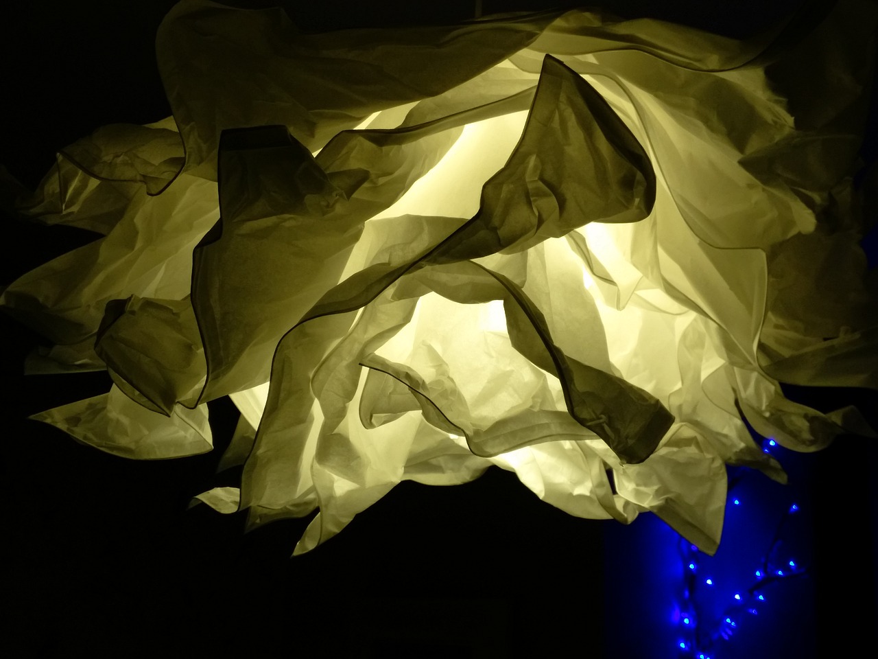 Image - lamp light flower blue stars