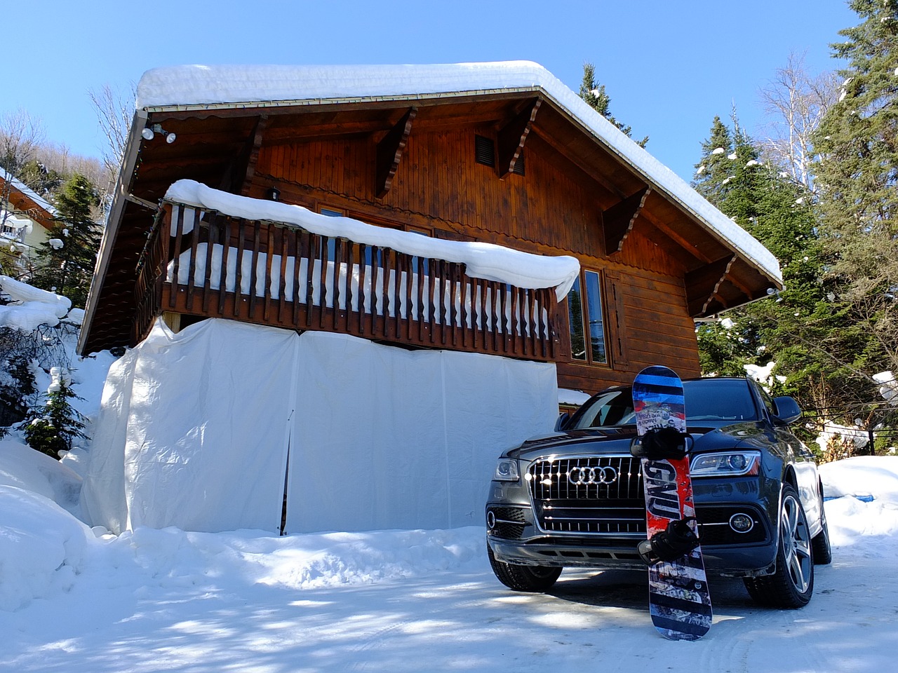 Image - chalet snow audi winter snowboard