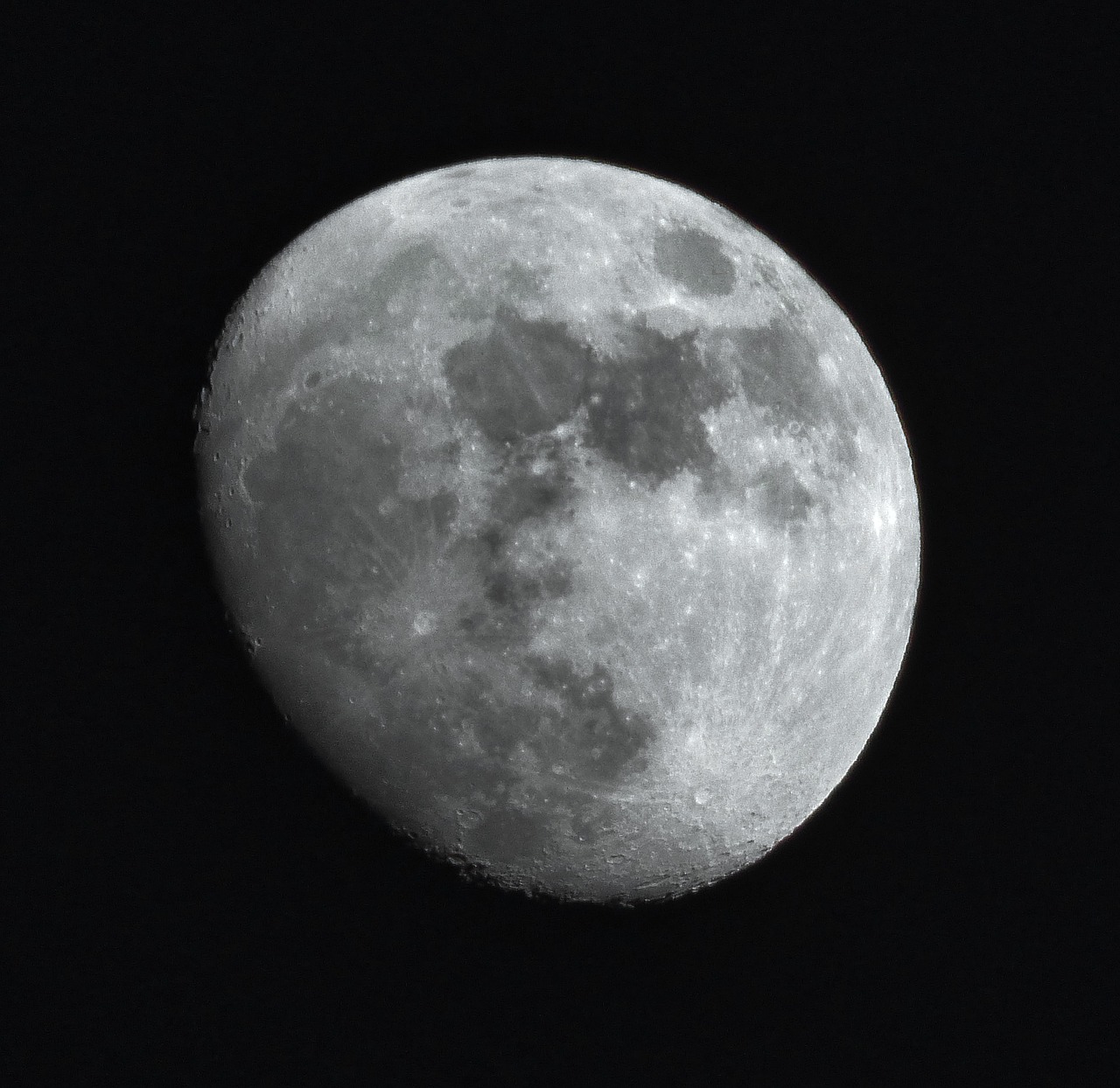 Image - moon detail satelite crater night