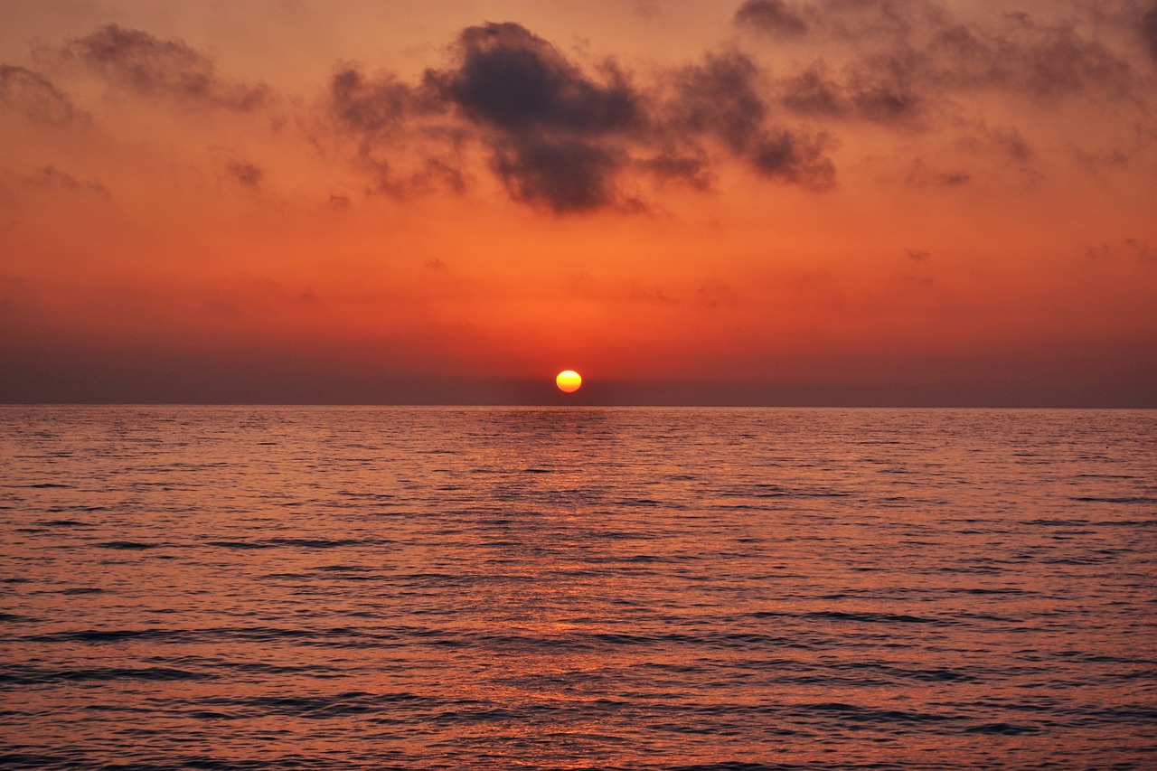 Image - sunset greece sea seascape