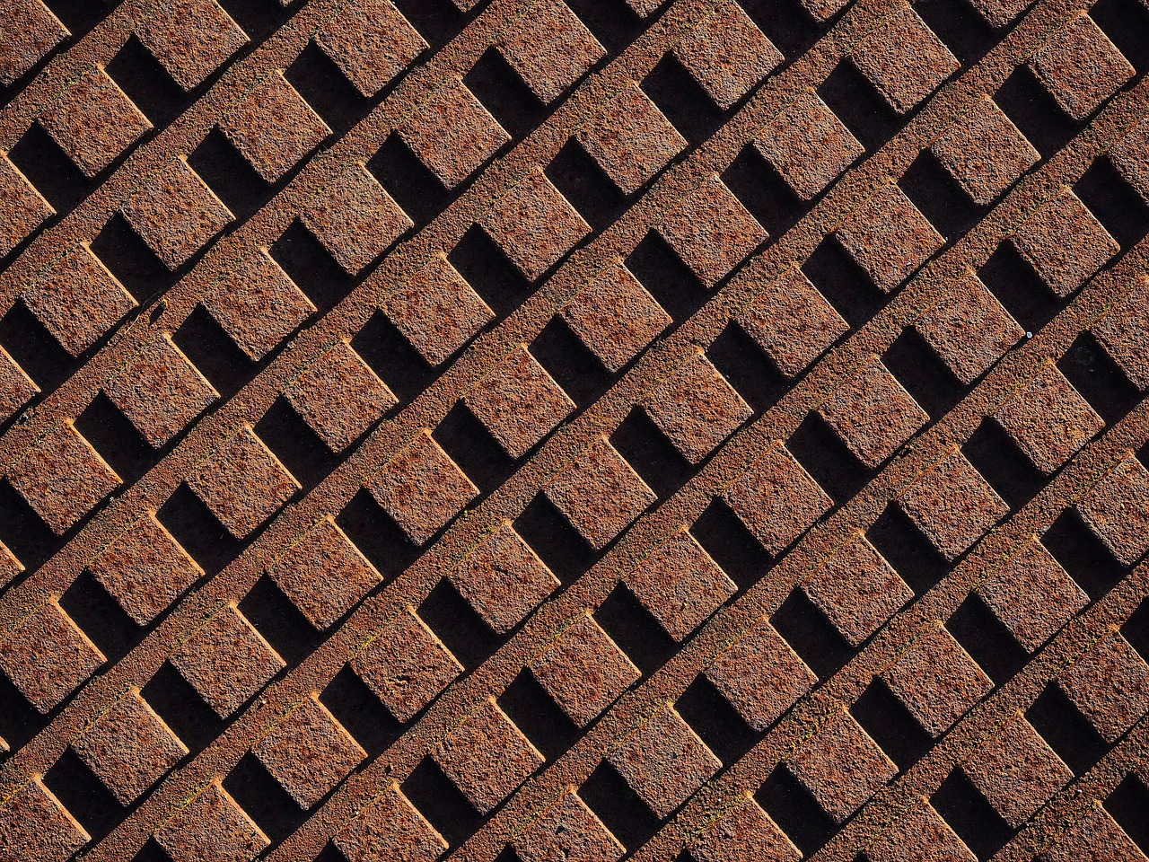 Image - rust rusty grid array pattern