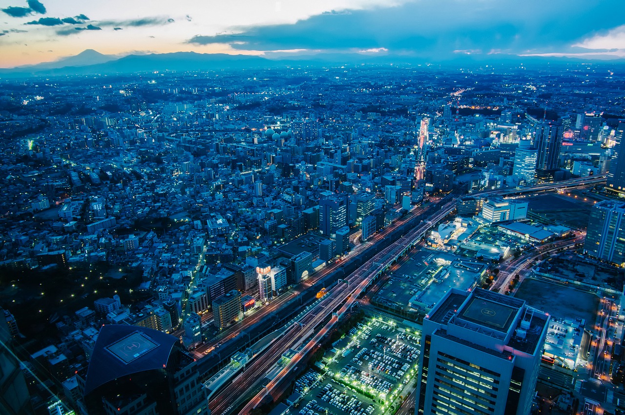 Image - yokohama japan sunset dusk city