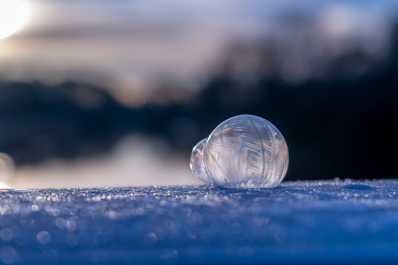 Image - soap bubble frozen winter wintry