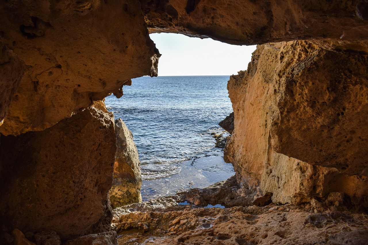 Image - cave exit geology nature sea