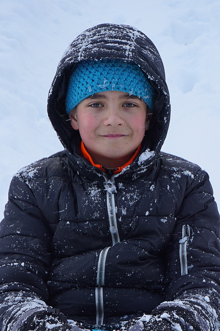 Image - boy snow winter hood cold white