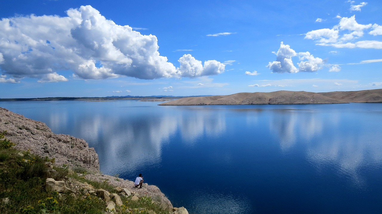 Image - clouds reflection sky mountains