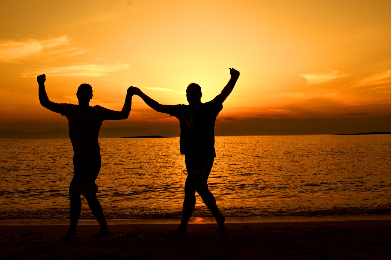 Image - greek dancing at sunset seascape