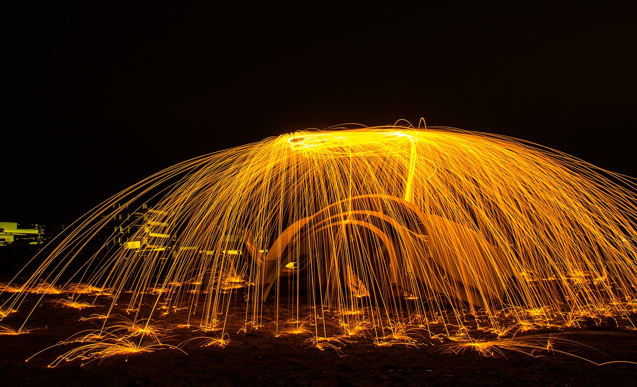 Image - light painting color sparks