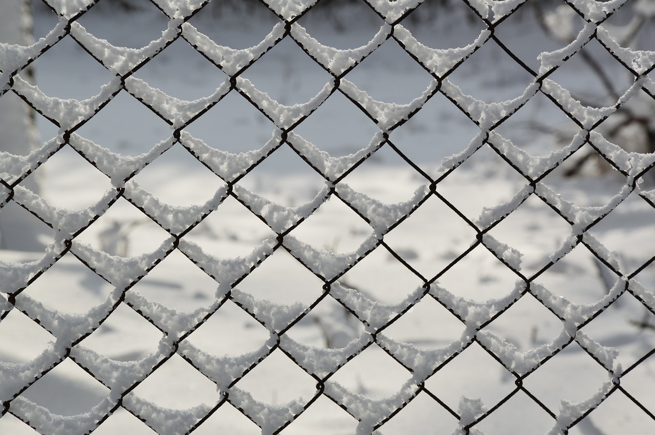 Image - snowy snow winter white fence