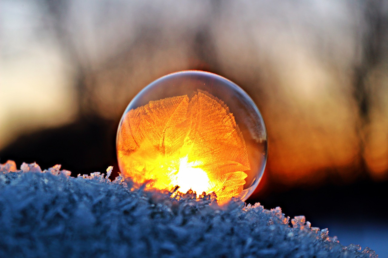 Image - eiskristalle soap bubble winter