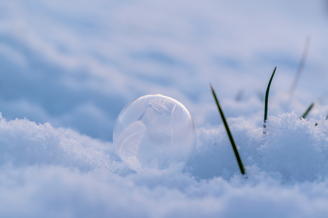 Image - soap bubble frost winter snow cold