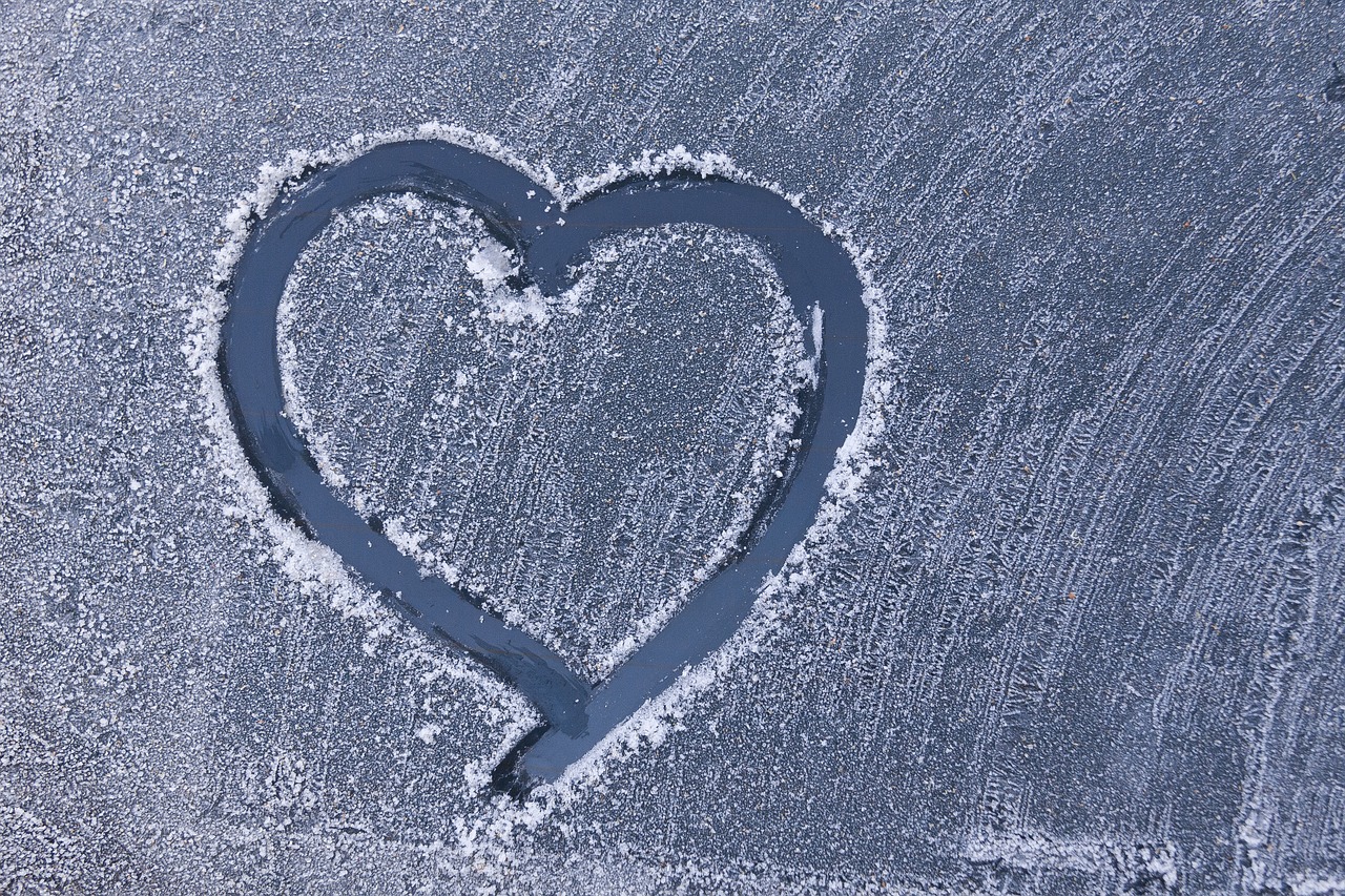 Image - heart hoarfrost frost car washer