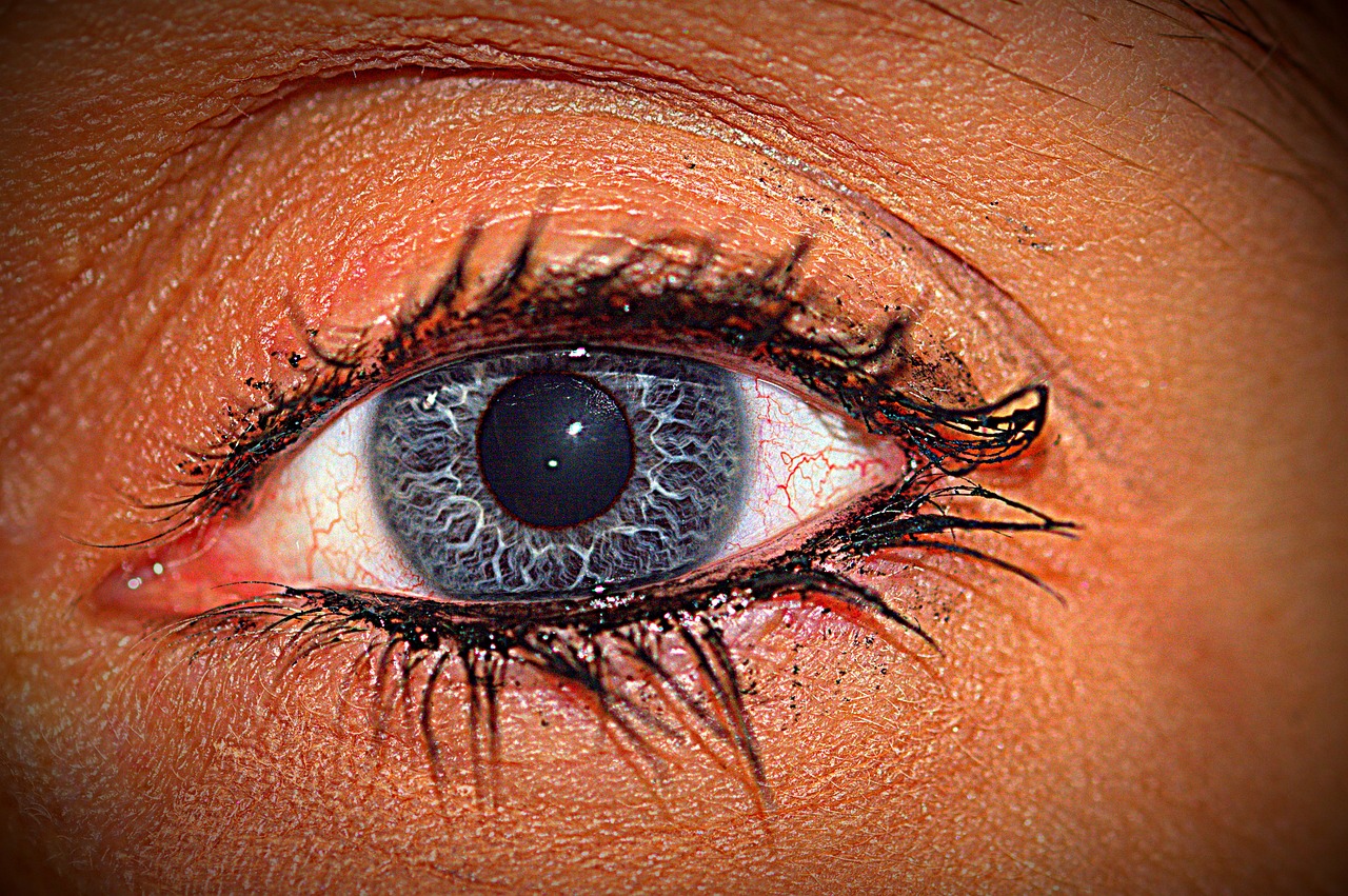 Image - eye blue eyelashes black eye view