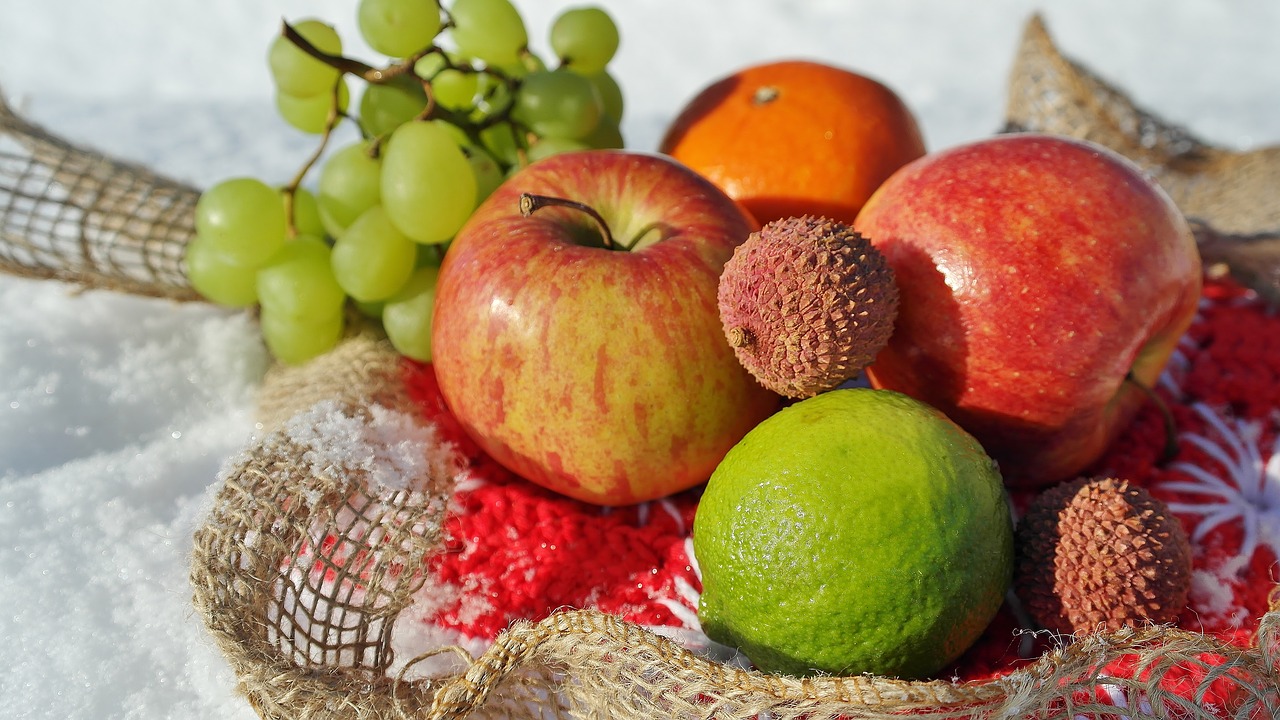 Image - fruit apple mandarin healthy deco