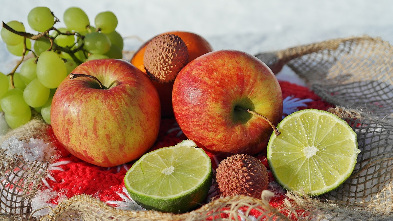 Image - fruit apple mandarin healthy deco