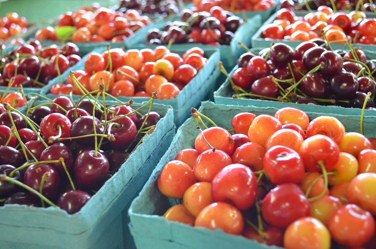 Image - cherry farmers market food organic