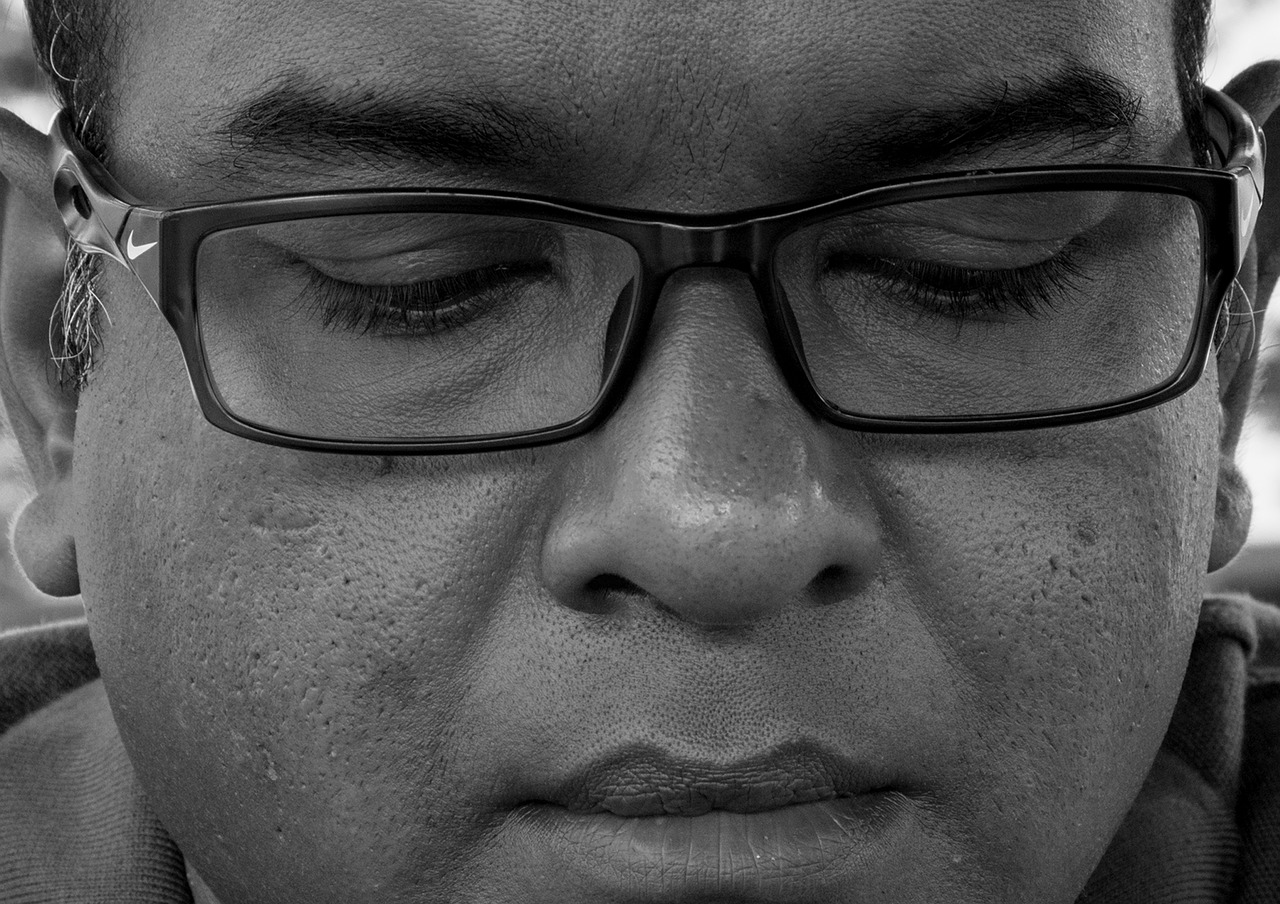 Image - man close up face black and white