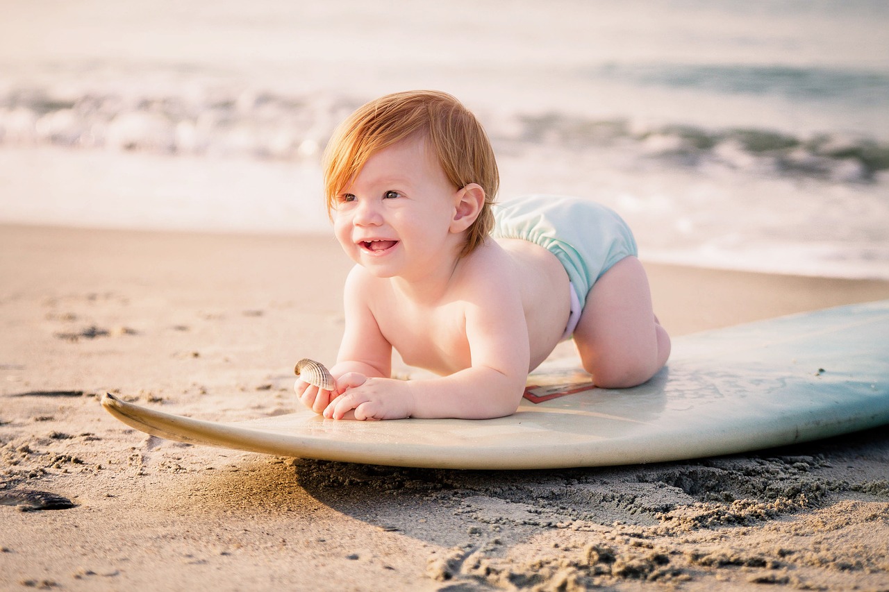 Image - surfing baby beach surf summer