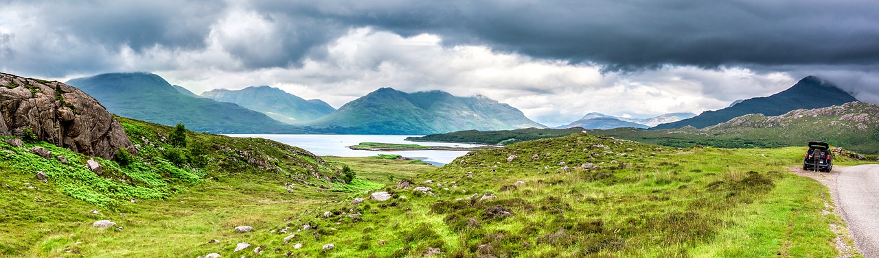 Image - scotland landscape panorama road