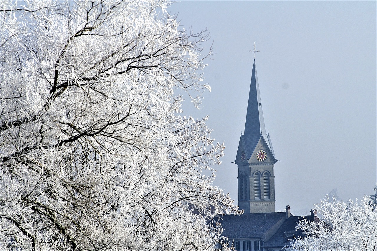 Image - winter steeple snow snowy