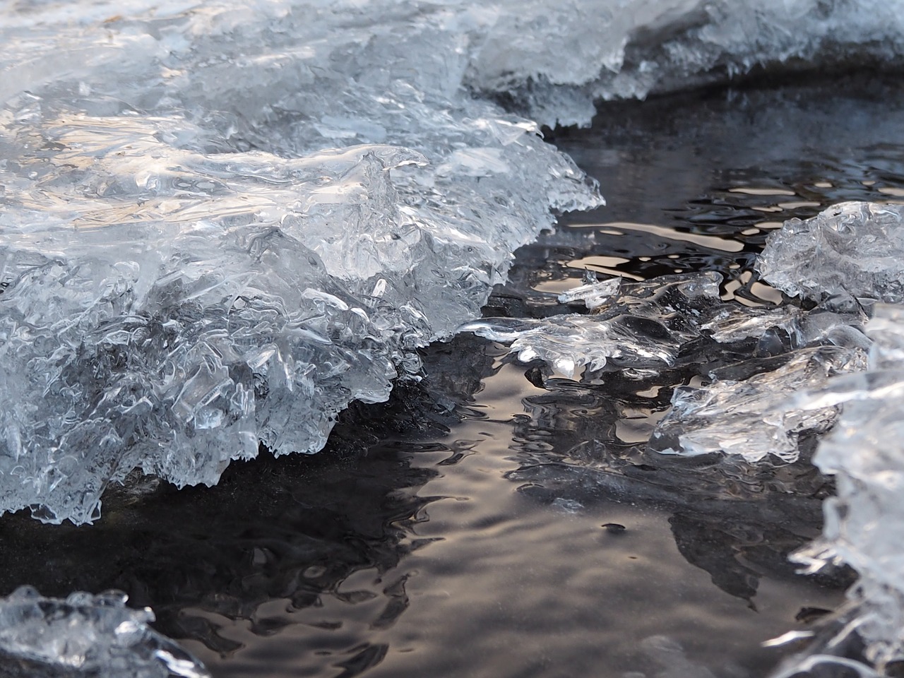 Image - ice water crystals reflection