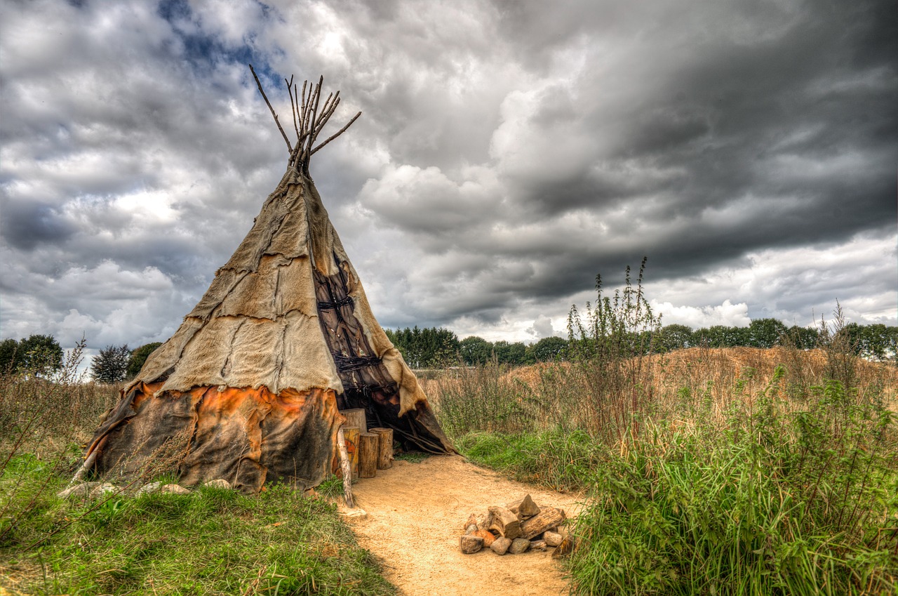 Image - tipi tent teepee wigwam clouds